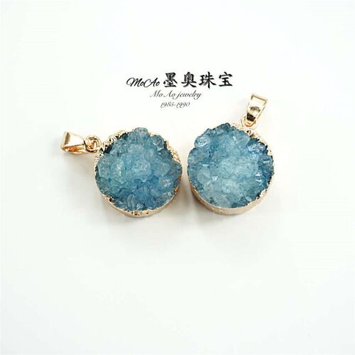 Natural Stone Sprout Cluster Pendant Rough Stone Gilt Crysta