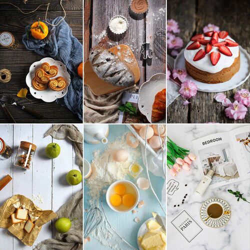 57*87CM 2sides Photo Wallpaper Waterproof Marble Wood Props