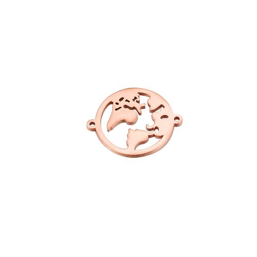 Mirror Stainless Steel Hollow World Map Decoration Accessory