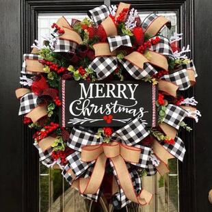 30/38cm Christmas Wreath Door Decoration Home Party Wedding