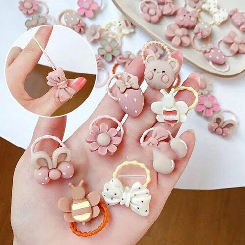 20Pcs/Lot Cute Cartoon Bear Rabbit Hair Band Girls Elastic R