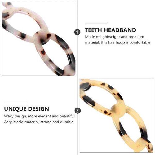 2 Pcs Hollow Headdress Headbands for Girls Teeth Hair Hoop