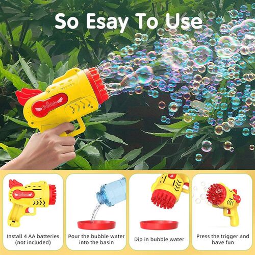 Bubble Gun Kids Toys Electric Automatic Soap Rocket Bubbles