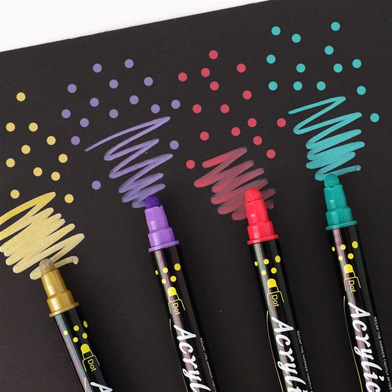 12-36 Colors Double Head Acrylic Markers Pen Set Art for Pai图片
