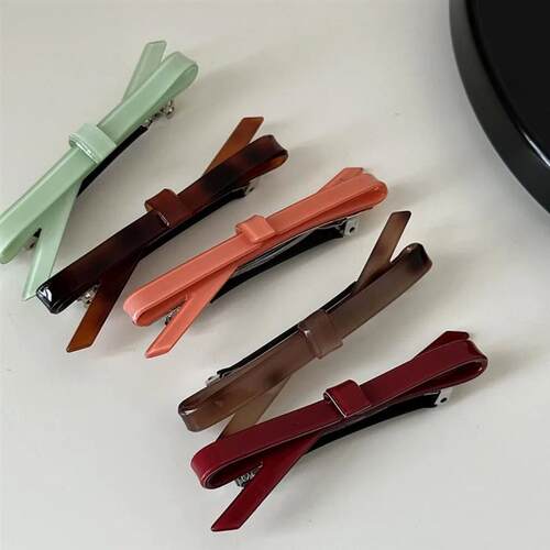 Chic Bow Hair Clips Plain Color Acetate Hairgrip Hairpin Cut