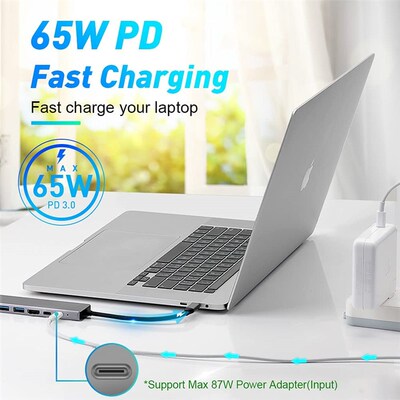 USB 3.0 Hub For Laptop Adapter PC Computer PD Charge Dock St