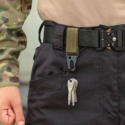 1/2/3Pcs Tactical Carabiner Outdoor Nylon Webbing Keys Holde