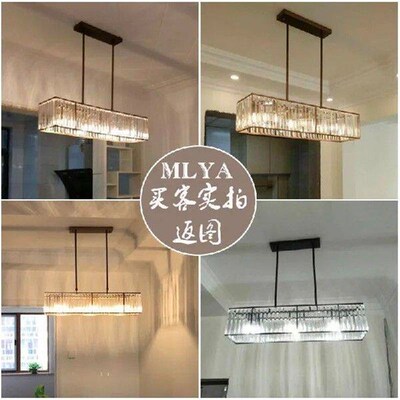 Modern Glass Tube Rectangular LED Chandelier Light Stylish