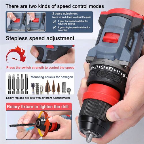 16.8V/21V Brushless Screwdriver Lithium Electric Drill Power