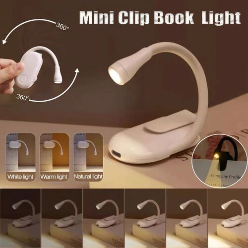 1-3PCS Mini Folder Book Night Light Portable Clip Night Lamp