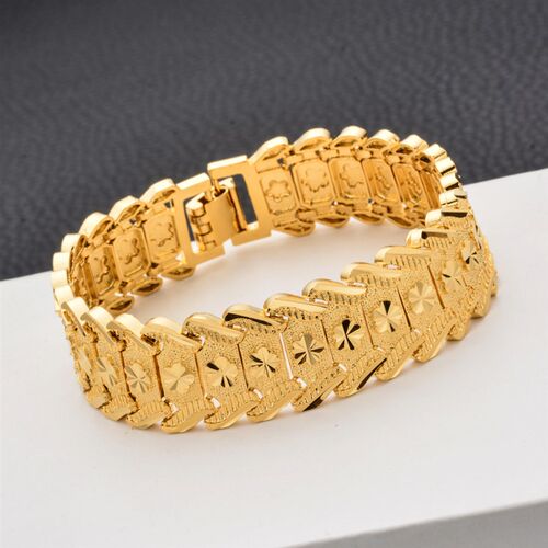 Fashion Plated  Gold Multi Shape Punk Bracelet Curb Cuban Ch