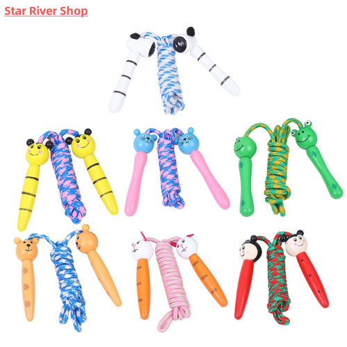 Kids Jump Rope Adjustable Cotton Braided Skipping Rope with
