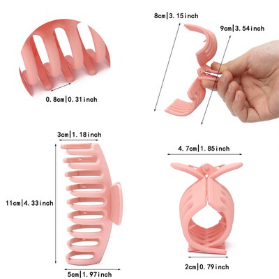 8 Pcs Hair Clips Large claw for Thick Hair No Slip, Strong H