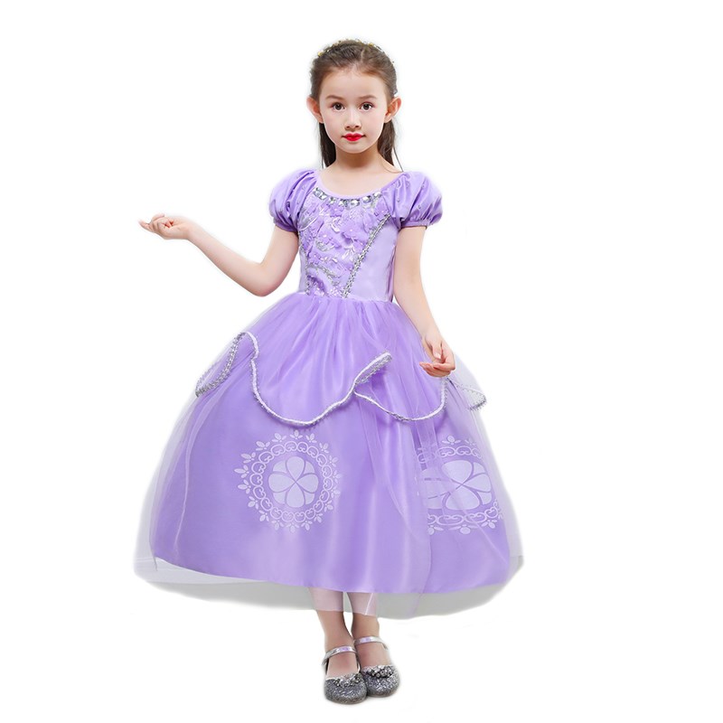 Purple  Princess Sofia Dress for Girl Kids Cosplay Costume P图片
