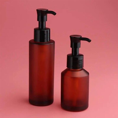 of 2Pcs Refillable Glass Pump Bottles for Dispensing Lotions