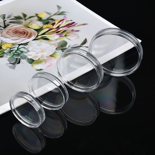 10/25pcs 21-45mm clear round coin storage box capsule coin c