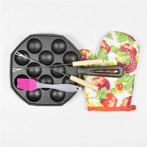 Cast iron Takoyaki baking pan home uncoated non-stick pan