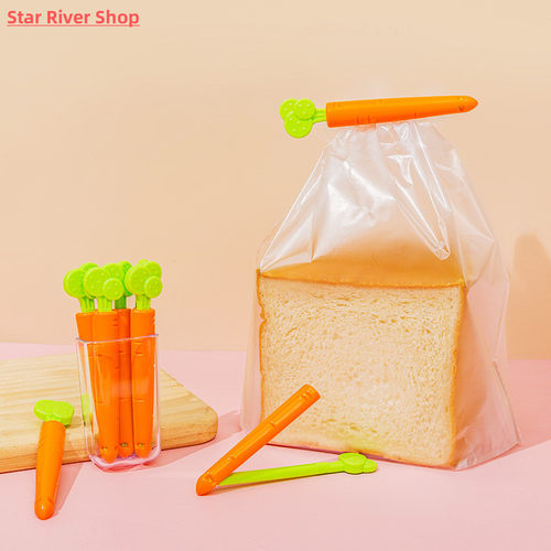 5PC Sealing Tongs Food Bag Closure Clip Cartoon Carrot Shape