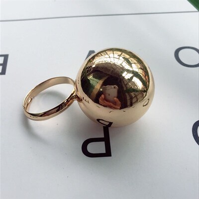 Stylish Fashionable Large Metal Ball Ring Adjustable Opening