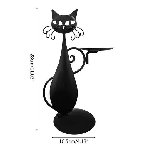 Black for CAT Candle Holder Vintage Candlestick Desktop Cand