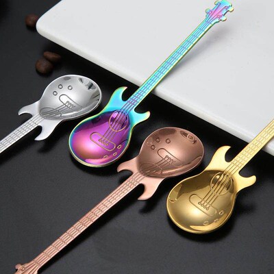 Guitar Coffee Teaspoons Stainless Steel Musical Coffee Spoon