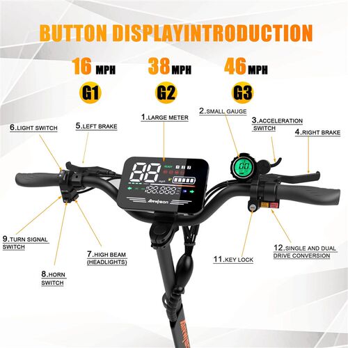 Arwibon 5600W Adult Electric Scooter Dual Motor Top Speed 46
