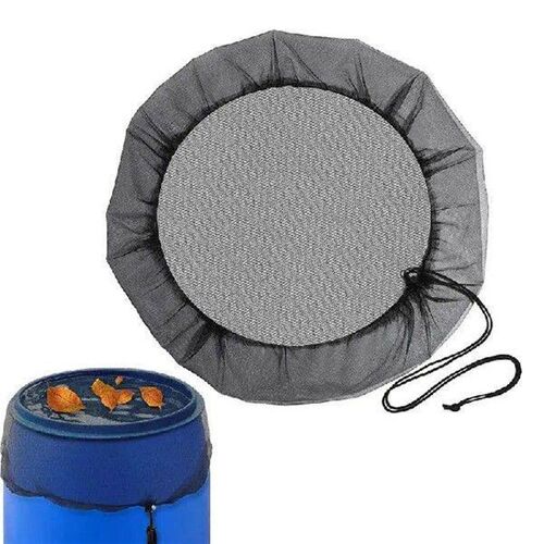 Mesh Cover For Rain Barrel With Drawstring Water Collection