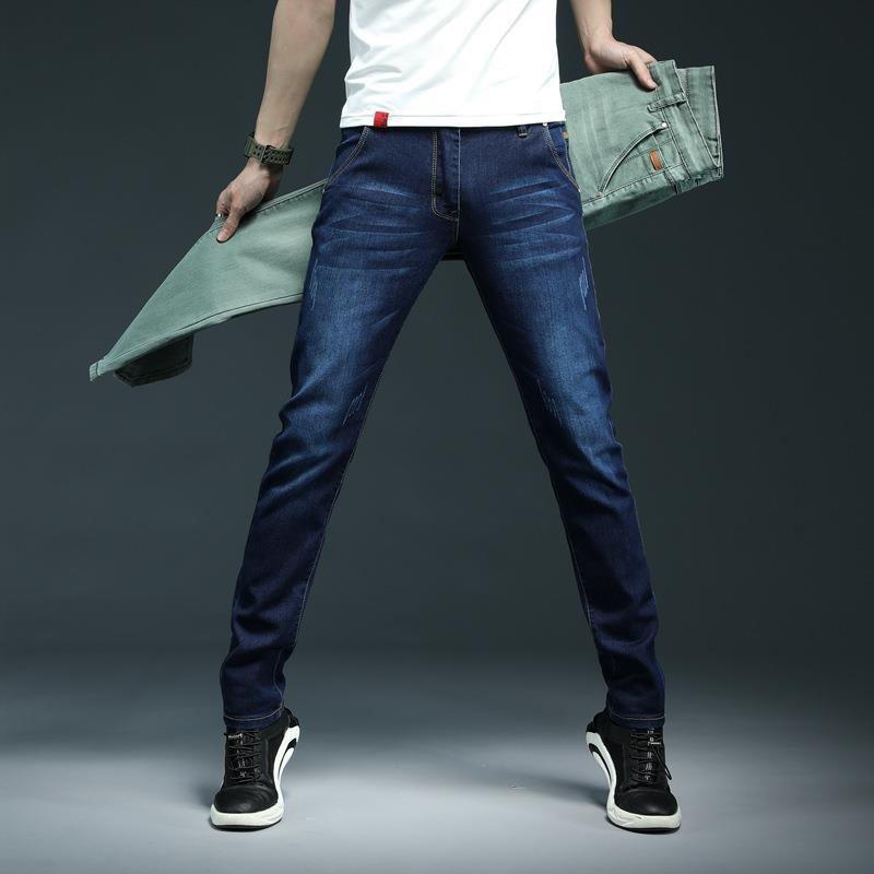 Men s Trousers Slim Fit man white jeans Pants Skinny for Men图片