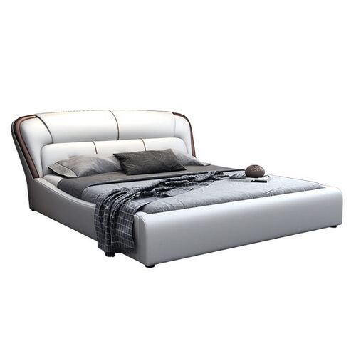 Leather Art Bed Light Luxury Nordic Technology Cloth Double