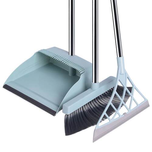 Broom and dustpan set with soft brush broom and dustpan set