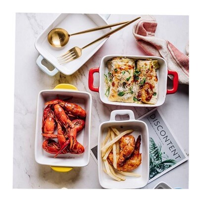 baking tray ceramic cheese casserole oven western food dish