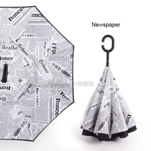 Windproof Reverse Folding mbrella Man Wo Sun Rain Car Invert