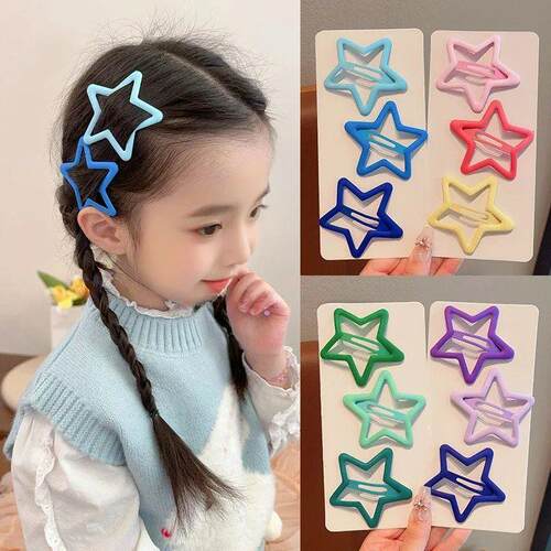 3PCS Star Hair Clip for Children Hairpin Set for Girls Kids