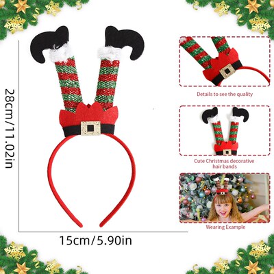 Christmas Headbands Xmas Hat Santa Claus Leg Hairband Xmas G