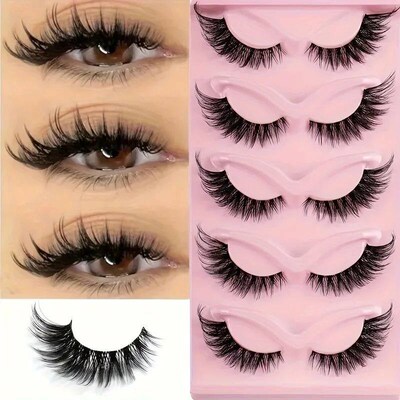 5 Pairs Cat Eye False Eyelashes - Hypoallergenic, Natural Lo