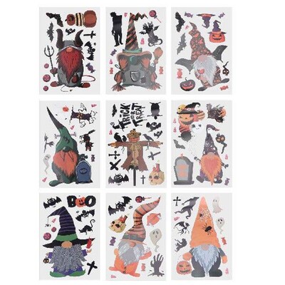 9 Sheets Static Window Stickers Electrostatic Festive Wall