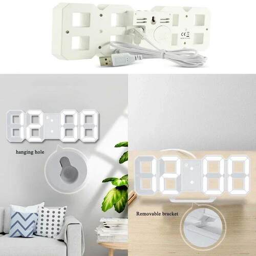 Purchase Products Clock 3D LED Digital Alarm Clock Wall Cloc