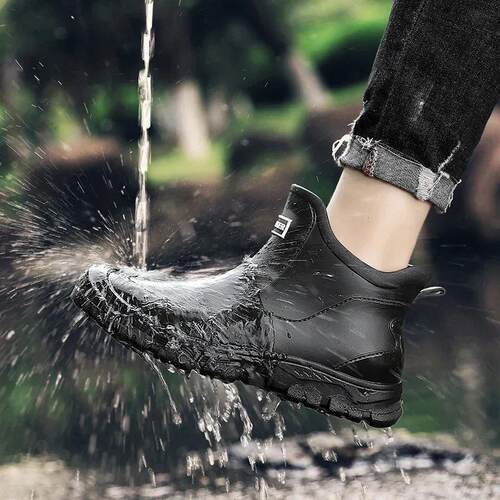 2025Mens Rain Boots Outdoor Casual Men Ankle Hiking Fishing
