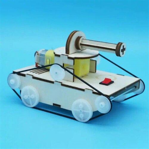 Wooden Tank Kit DIY Motors Model Teaching Learning Tank