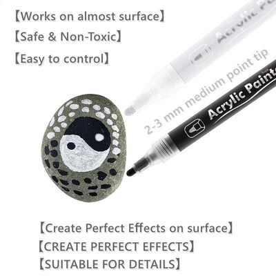 3Pcs/set Acrylic Markers Paint Pen Black/White/Gold/Silver f