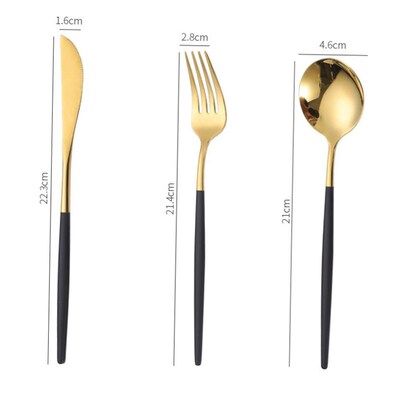 Nordic stainless steel steak knife, fork and spoon set