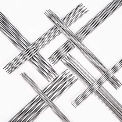 5-35PCS 20CM Stainless Steel Knitting Needles Set 2-5MM Doub