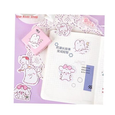 45 pcs/box Cute rabbit daily Kawaii Decoration Stickers Plan