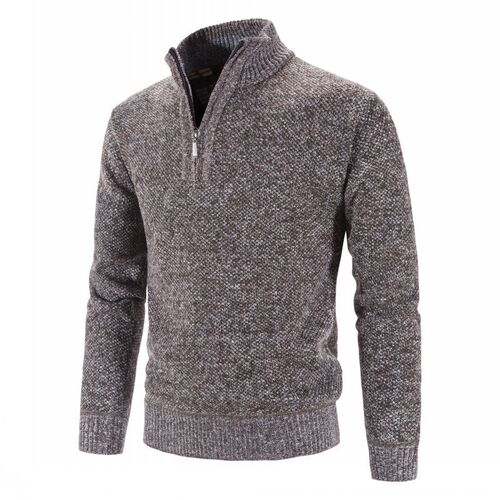 Mens Sweater with Fleece Big Size Half High Collar Sweater Z