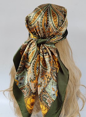 new 90*90cm fashion Silk Scarf Scarftop Headwraps Women Vint