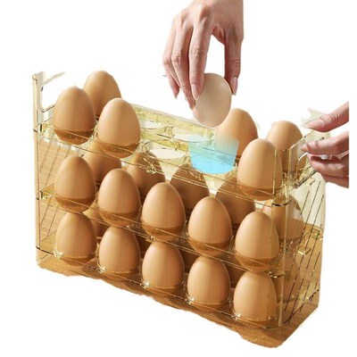 Egg Storage Box - Food-Grade PET Multi-Layer, Can Hold 30 Eg