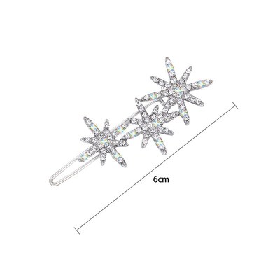Fashion Snowflakes Stars Hair Clips Shining Crystal Rhinesto