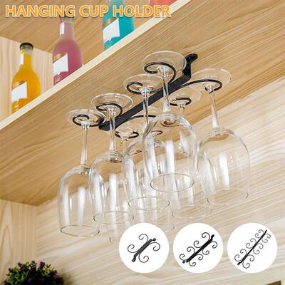 Metal Wine Glass Rack Holder Under Cabinet Stemware Hanging