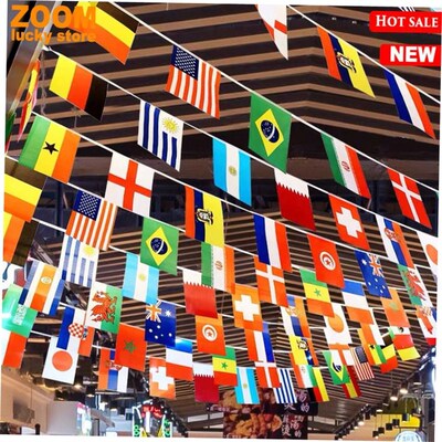 100 Countries Flag Bunting World Flags banner Colored flags