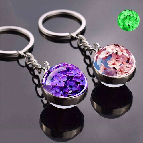 Luminous Flower Keyring Rose Lotus Cherry Blossoms Sunflower